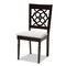 Baxton Studio Eliza Grey Upholstered and Walnut Wood 5-Piece Dining Set 169-9730-10896 - alternate 5